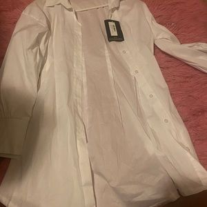 White button down shirt dress